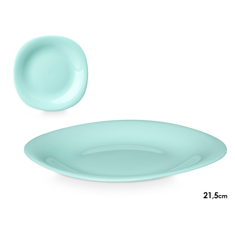 PRATO RASO QUADRADO OPAL VERDE 24CM