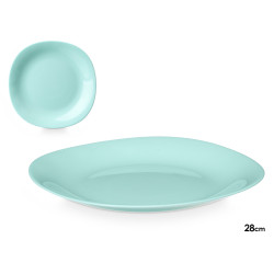 ASSIETTE PLATE CARRÉE VERT OPAL 28CM