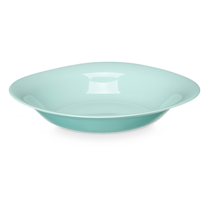 ASSIETTE CREUSE CARRÉE VERT OPAL  23CM
