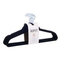 SET 12 BLACK FLOCKED HANGERS