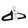 SET 12 BLACK FLOCKED HANGERS