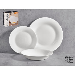 SET DINNERWARE OPAL SMOOTH 18 PIECES 