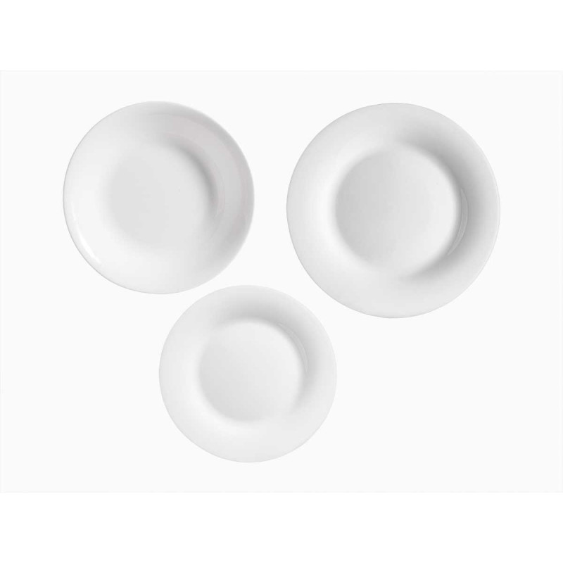 SET DINNERWARE OPAL SMOOTH 18 PIECES 
