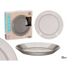 PLATO RAYAS GRIS 23CM DIAM