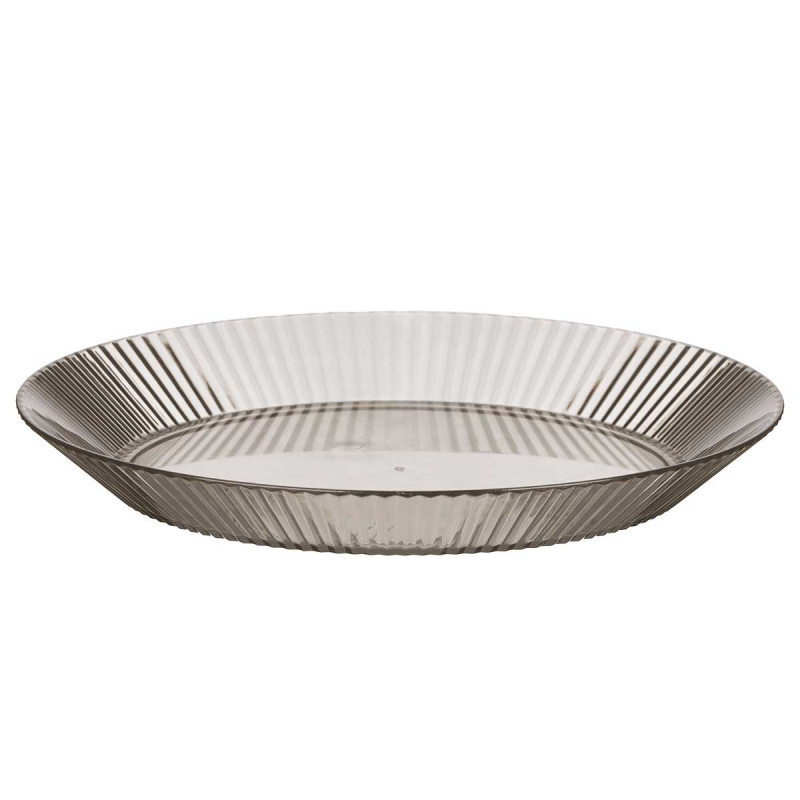 PLATO RAYAS GRIS 23CM DIAM