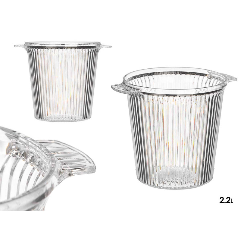 SEAU À CHAMPAGNE RAYURES TRANSPARENT 2,2L