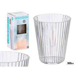 BICCHIERE A RIGHE TRASPARENTE 300 ML