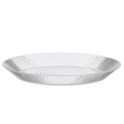 STRIPED TRANSPARENT PLATE 23CM DIAM