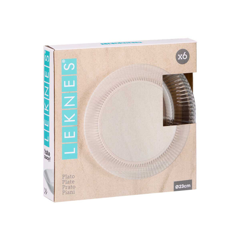 PIATTO RIGHE TRASPARENTE 23CM DIAM
