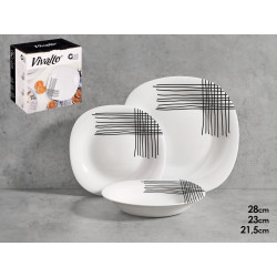 18 PCS DECORATED DINNERWARE SQUARE 
