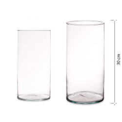 JARRON CRISTAL CILINDRO 15CM DIAM X 30CM