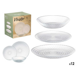 SERVIÇO DE MESA 12 PEÇAS LOSANGOS VIDRO