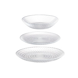 VAISSELLE 12PCS LOSANGES EN VERRE