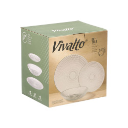 SERVIÇO DE MESA 12 PEÇAS LOSANGOS VIDRO