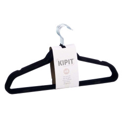 SET 6 BLACK FLOCKED HANGERS