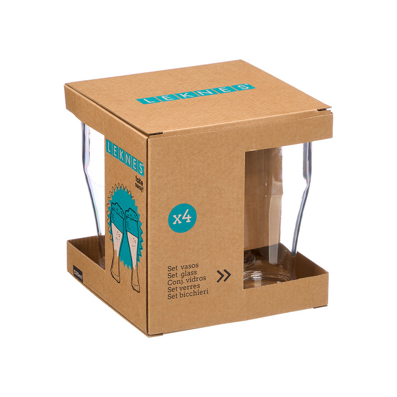 SET 4 VASOS CERVEZA 520ML ACRILICO