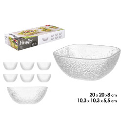 SET 7 PCS FINE RELIEF 1 LARGE BOWL 6 SMALL BOWLS