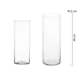 JARRON CRISTAL CILINDRO 15CM DIAM X 40CM