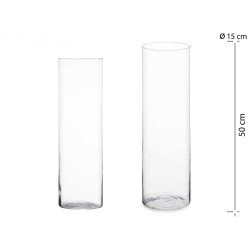 JARRON CRISTAL CILINDRO 15CM DIAM X 50CM