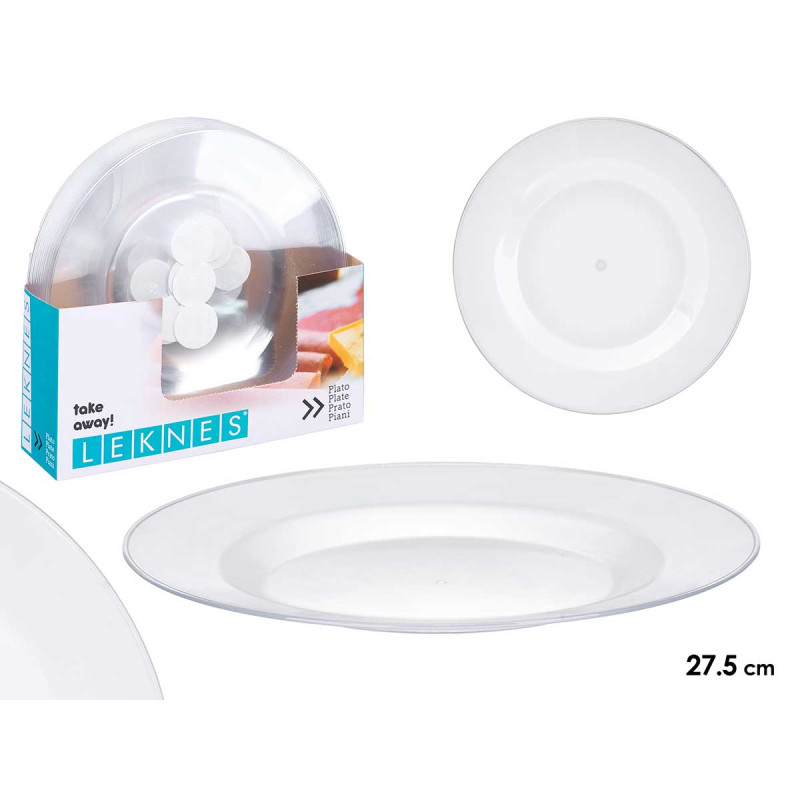 PIATTO ROTONDO GRANDE TRASPARENTE 27,5CM DIAM