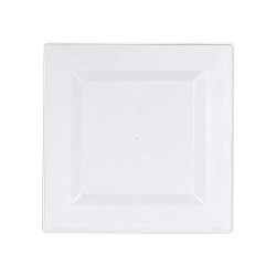 ASSIETTE CARRE GRANDE TRANSPARENT 27X27CM