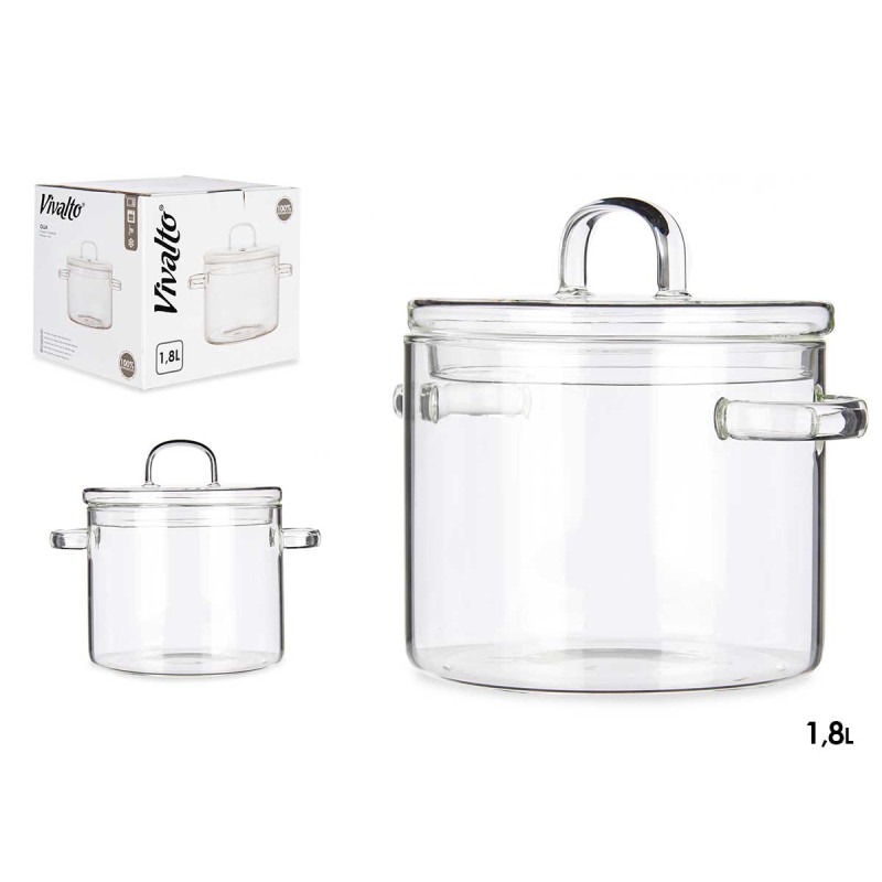 CAÇAROLA VIDRO BOROSILICATO 1800ML 
