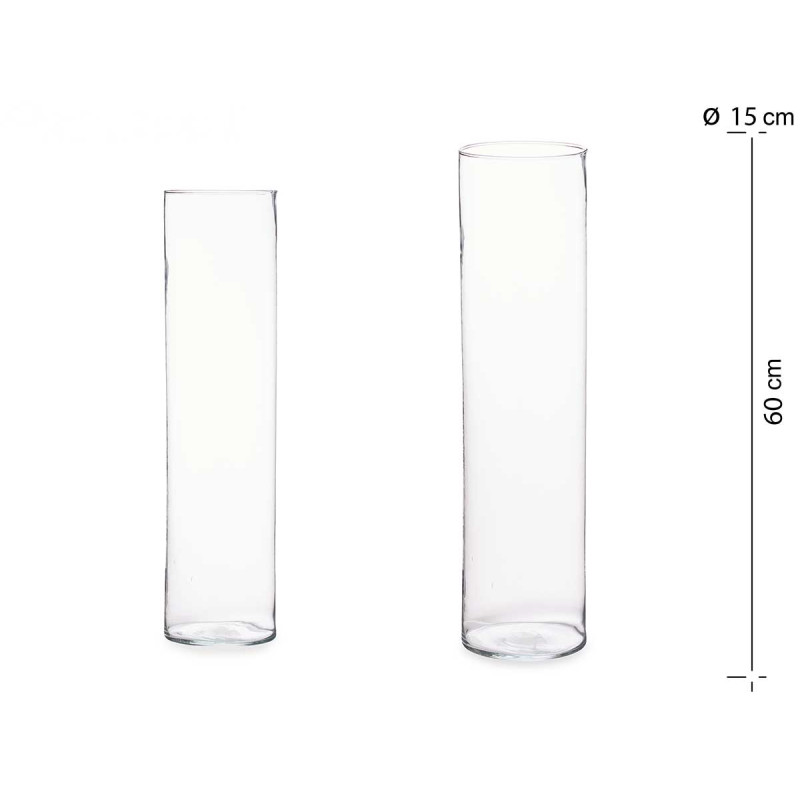 VASE VERRE CYLINDRE 60CM DIAM 15 CM 