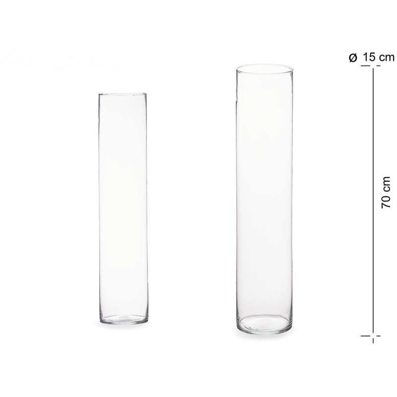 JARRON CRISTAL CILINDRO 15CM DIAM X 70CM