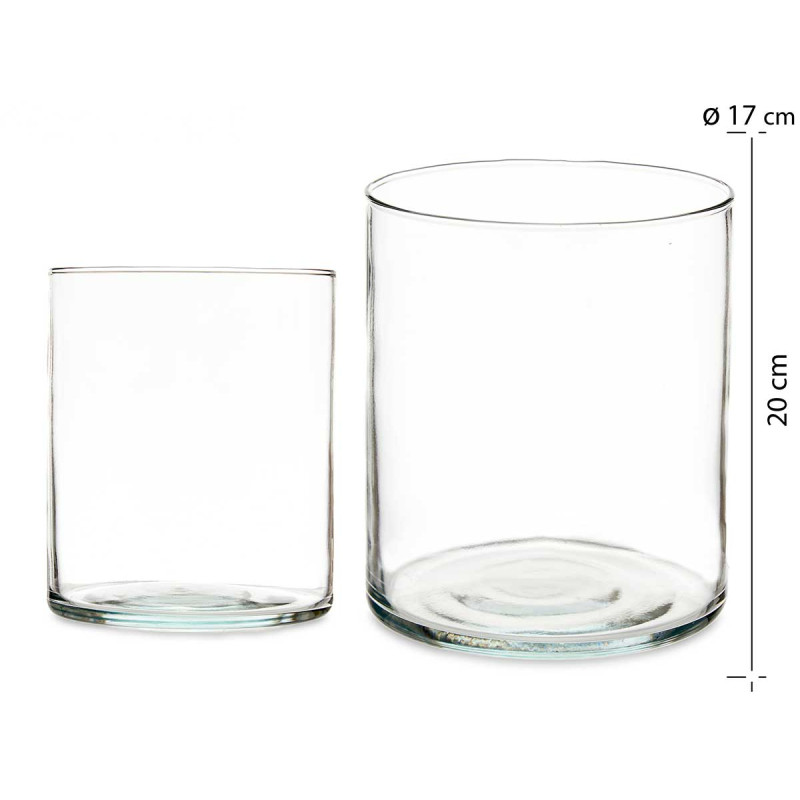 VASO DI VETRO CILINDRICO 20CM DIAM 17 CM 