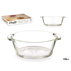 ROUND GLASS APPETIZER CASSEROLE W HANDLES 150ML