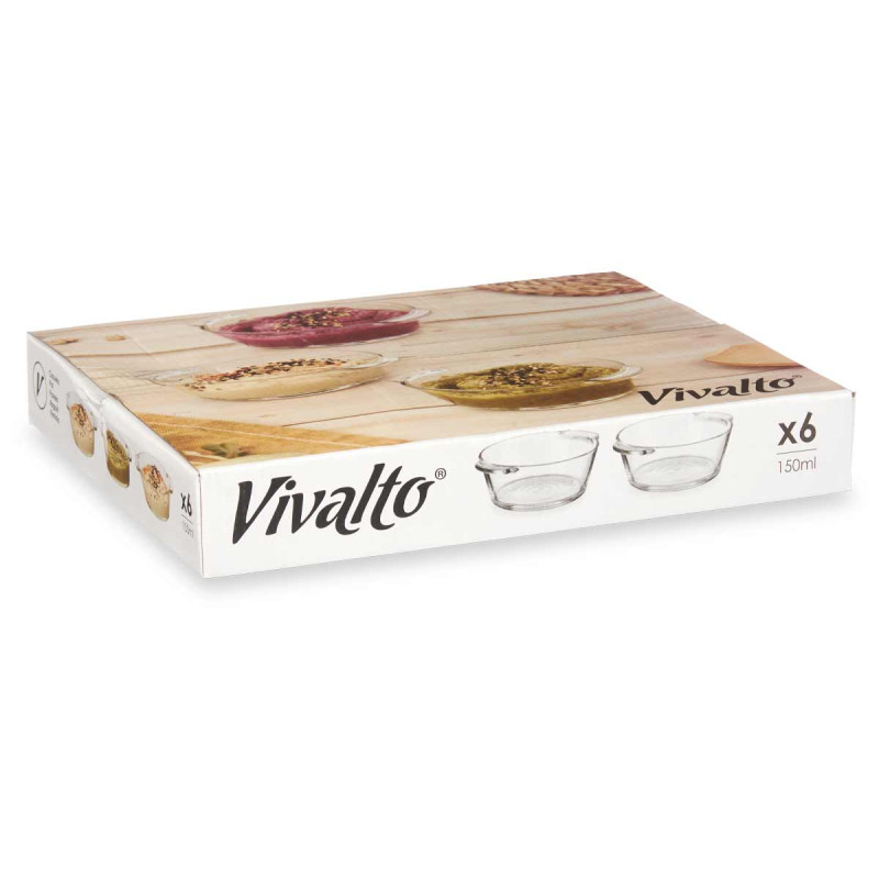 CAZUELA VIDRIO APERITIVO REDONDA CON ASAS 150ML