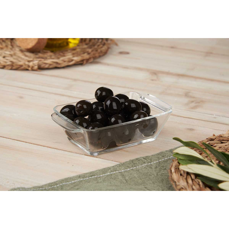 CAZUELA VIDRIO APERITIVO RECTANGULAR C ASAS 150ML