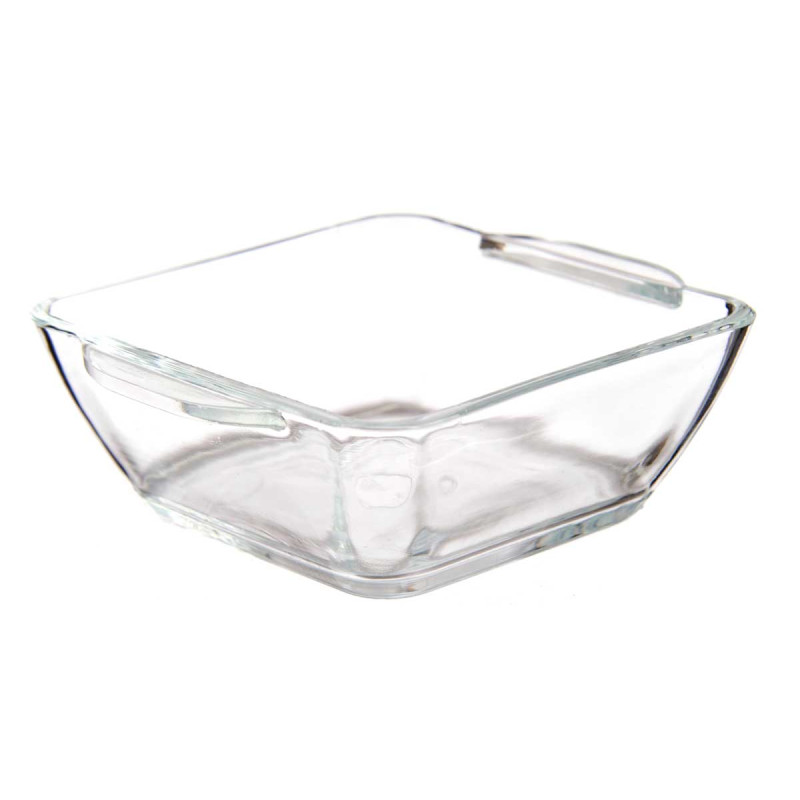 SQUARED GLASS APPETIZER CASSEROLE W HANDLES 150ML