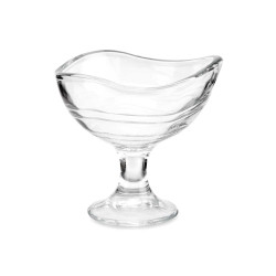 COUPE À GLACE EN VERRE AVEC PIED RAYURES 180ML