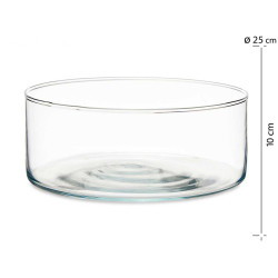 TARRINA CRISTAL CILINDRO 25CM DIAM X 10CM