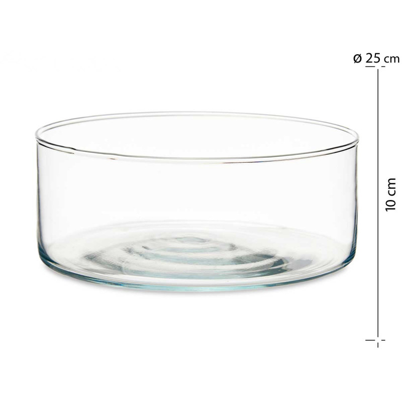 TARRINA CRISTAL CILINDRO 25CM DIAM X 10CM
