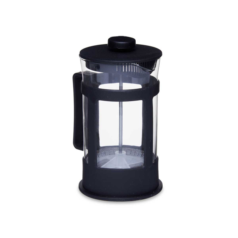 PLASTIC GLASS TEAPOT WITH PLUNGER 1L