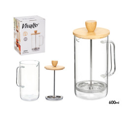 CAFETEIRA PRENSAR BOROSILICATO TAMPA BAMBU 600ML