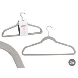 SET 6 PERCHA FLOCADA GRIS