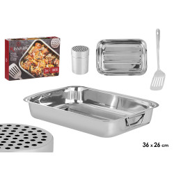 SET 3 PEZZI GIRARROSTO 36 X 26 CM PALA DOSATRICE