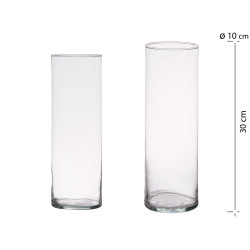VASO DI VETRO CILINDRICO 30CM DIAM 10CM 