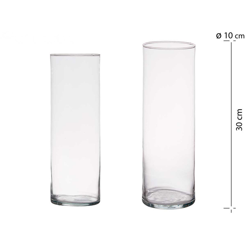 VASO DI VETRO CILINDRICO 30CM DIAM 10CM 