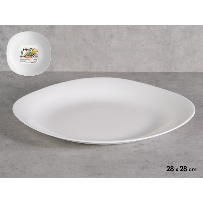PIATTO PIANO QUADRATO OPALE 28CM