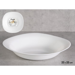 ASSIETTE CREUSE CARRÉ OPALE 23CM