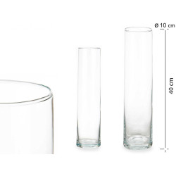 VASE VERRE CYLINDRE 40CM DIAM 10 CM 