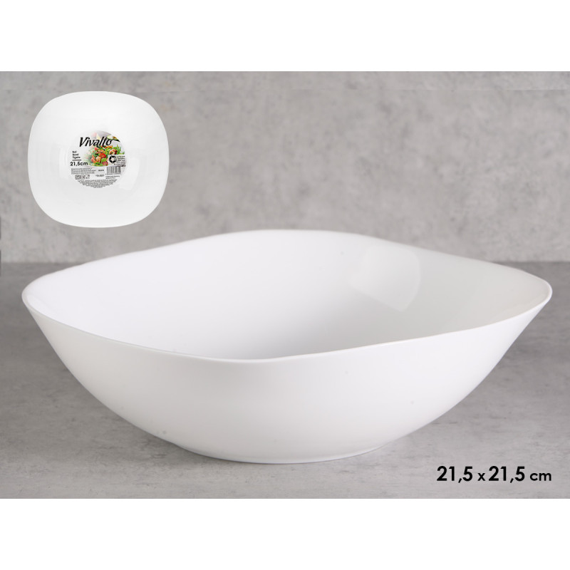 SQUARE BOWL OPAL  21,5X21,5CM