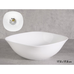 SQUARE BOWL OPAL  17,5X17,5CM