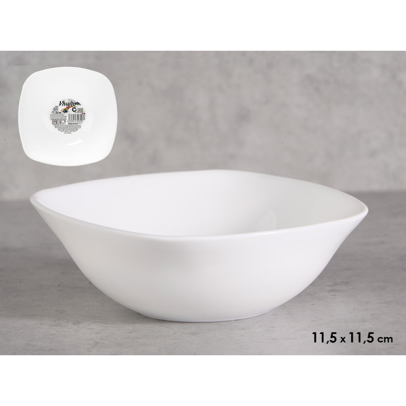 SQUARE BOWL OPAL  11,5X11,5CM