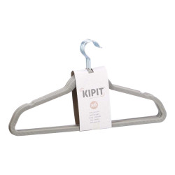 SET 6 GRAY FLOCKED HANGERS