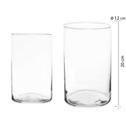 VASO DI VETRO CILINDRO 20CM DIAM 12 CM 